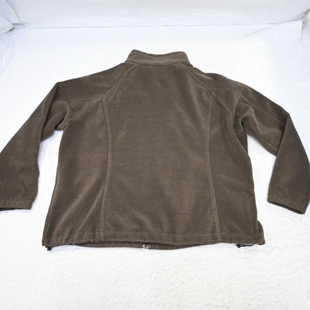 Columbia Fleece Jacket‎ Brown Full Zip W/ Pockets Long Sleeve Womens Size 3XL